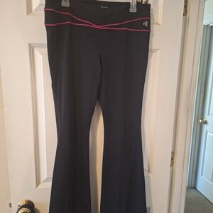 Jockey Sport Black Workout Pants with Pink Accents